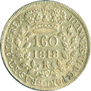 Anverso de 160 réis (1818-1820) - 1818-1822 Patacas, Casa da Moeda do Rio - Prata