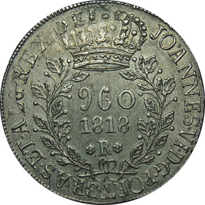 Anverso de 960 réis (1818-1822) - 1818-1822 Patacas, Casa da Moeda do Rio - Prata