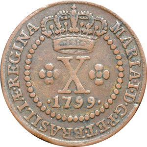 Anverso de 10 réis (1799) - 1799-1799 Quebra do padrão monetário - Cobre