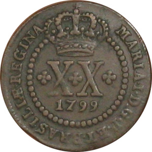 Anverso de 20 réis (1799) - 1799-1799 Quebra do padrão monetário - Cobre