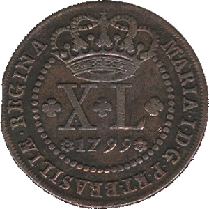 Anverso de 40 réis (1799) - 1799-1799 Quebra do padrão monetário - Cobre