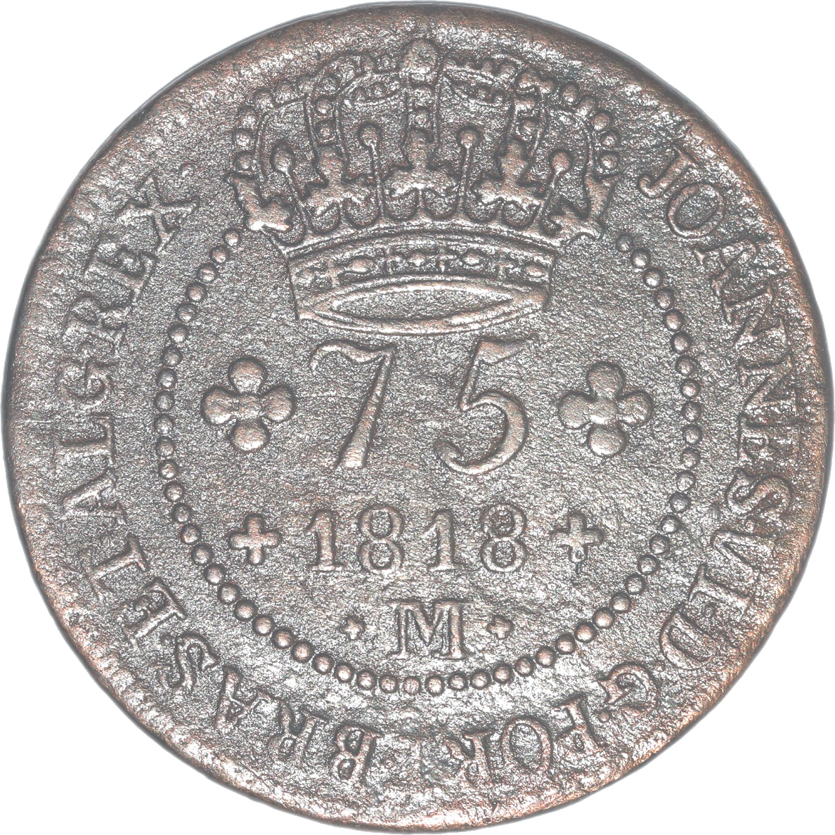 Anverso R 75-2 vinténs de ouro.