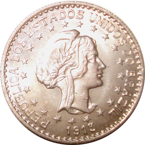 Anverso de 1 mil-réis (1913) - 1913-1913 Estrelas soltas