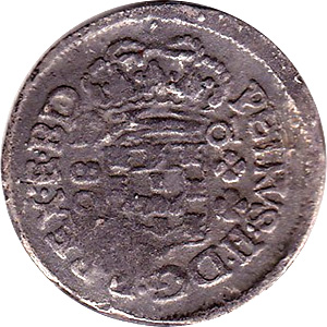 Anverso R 80-4 vinténs de Pernambuco - esfera sem contorno