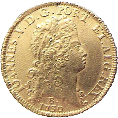 Anverso de 12.800 réis (1730-1732) - 1727-1750 Escudos, Bahia - Ouro