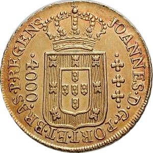 Anverso de 4.000 réis (1812-1815) - 1805-1817 Casa da Moeda do Rio - Ouro