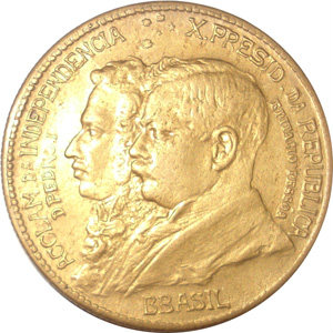 Anverso de 1 mil-réis (1922) - 1922-1922 100 anos da Independência