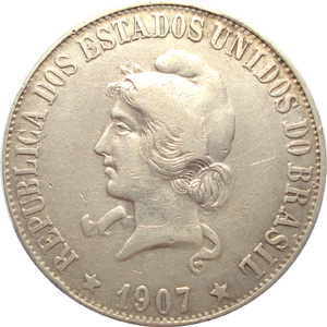 Anverso de 2 mil-réis (1906-1907) - 1906-1912 Peso em gramas