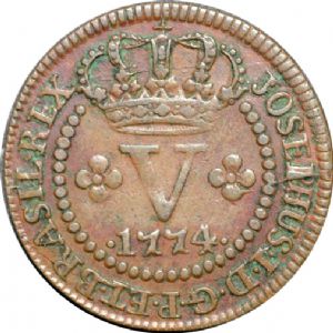 Anverso de 5 réis (1773-1774) - 1768-1776 Casa da Moeda de Lisboa² - Cobre