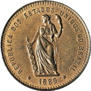 Anverso de 40 réis (1889) - 1889-1930 Ensaios e Provas: Início da República