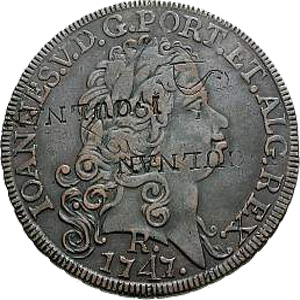 Anverso de moeda da série 1706-1750 Ensaios e Provas: Colônia - D. João V