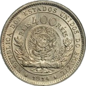 Anverso de 400 réis (1914) - 1889-1922 República