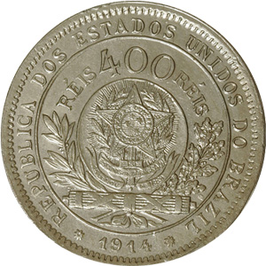 Anverso de 400 réis (1914) - 1889-1922 República