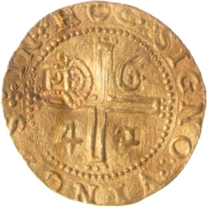 Anverso de 2.000 réis (1662) - 1662-1662 Carimbos Coroados - 1ª. série - Ouro