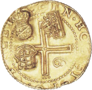 Anverso de 4.400 réis (1686) - 1686-1686 Carimbos Coroados - 4ª. série - Ouro