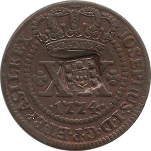 Anverso de 20 réis (1773-1776) - 1768-1776 Casa da Moeda de Lisboa² - Cobre