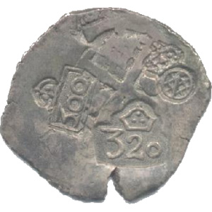 Anverso de 320 réis (1679) - 1679-1679 Carimbos Coroados - Provisão - Prata
