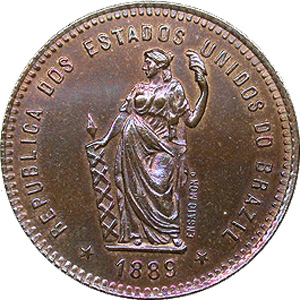 Anverso de 40 réis (1889) - 1889-1930 Ensaios e Provas: Início da República