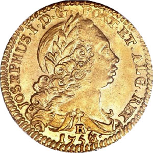 Anverso de 3.200 réis (1756) - 1751-1777 Casa da Moeda do Rio - Ouro
