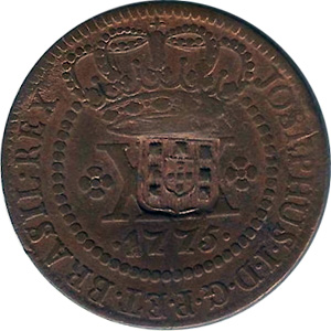 Anverso de 20 réis (1774-1776) - 1768-1776 Casa da Moeda de Lisboa² - Cobre