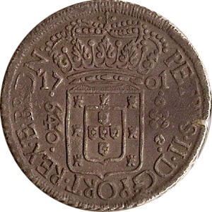 Anverso R 640-2 patacas de Pernambuco - REX E BR DN