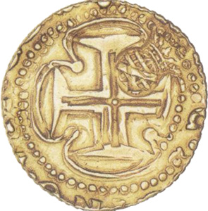Anverso de 4.400 réis (1686) - 1686-1686 Carimbos Coroados - 4ª. série - Ouro