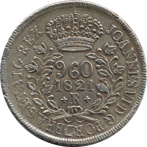 Anverso de 960 réis (1821) - 1818-1822 Patacas, Casa da Moeda do Rio - Prata