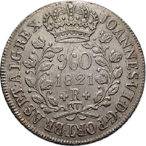 Anverso de 960 réis (1821) - 1818-1822 Patacas, Casa da Moeda do Rio - Prata