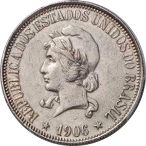 Anverso de 1 mil-réis (1906-1909) - 1906-1912 Peso em gramas
