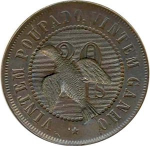 Anverso de 20 réis (1904) - 1870-1890 Carimbos Divinos