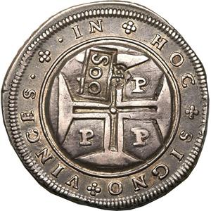 Anverso 500-Carimbo 500 coroado sobre 1 cruzado