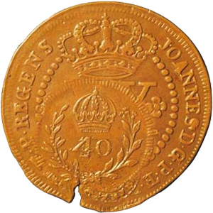 Anverso de 40 réis (1822) - 1822-1822 Carimbos Primitivos do Império - Cobre