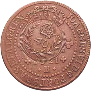 Anverso de 40 réis (1822) - 1822-1822 Carimbos Primitivos do Império - Cobre