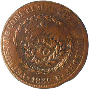 Anverso de 40 réis (1822) - 1822-1822 Carimbos Primitivos do Império - Cobre
