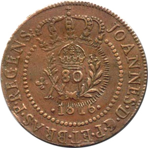 Anverso de 80 réis (1822) - 1822-1822 Carimbos Primitivos do Império - Cobre