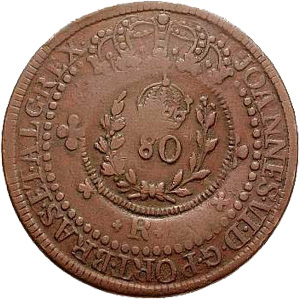 Anverso de 80 réis (1822) - 1822-1822 Carimbos Primitivos do Império - Cobre