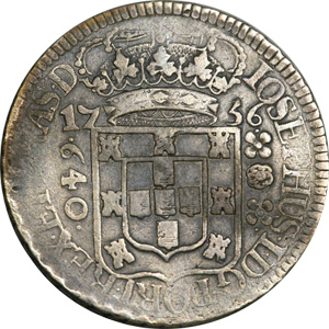 Anverso de 640 réis (1756) - 1752-1776 Casa da Moeda de Lisboa - Prata