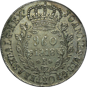 Anverso de 960 réis (1818) - 1818-1822 Patacas, Casa da Moeda do Rio - Prata