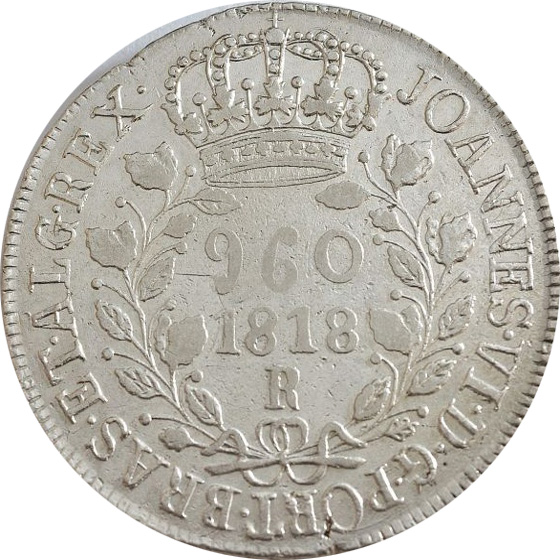Anverso de 960 réis (1818) - 1818-1822 Patacas, Casa da Moeda do Rio - Prata