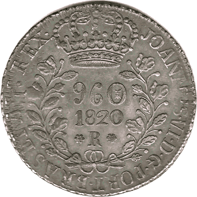 Anverso de 960 réis (1820) - 1818-1822 Patacas, Casa da Moeda do Rio - Prata