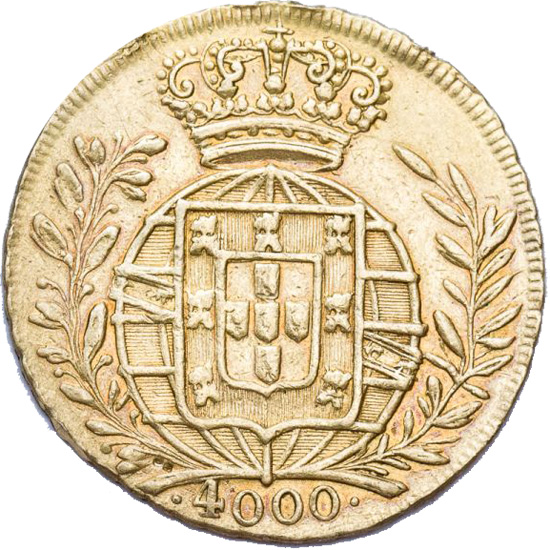 Anverso de 4.000 réis (1818) - 1818-1822 Reino Unido - Ouro