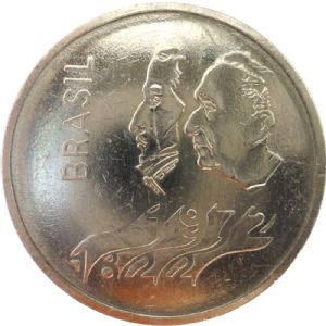 Anverso Cr$ 1,00-Comemorativa do sesquicentenário da Independência do Brasil - 1822-1972