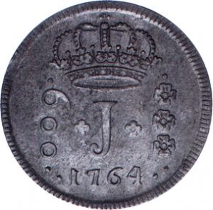 Anverso de 600 réis (1764) - 1754-1770 Jotas, Casa da Moeda do Rio, 1º. tipo - Prata