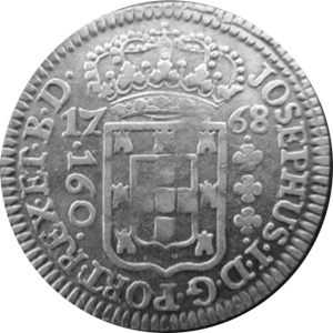 Anverso de 160 réis (1768) - 1752-1776 Casa da Moeda de Lisboa - Prata