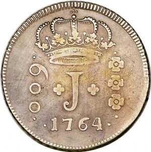 Anverso de 600 réis (1764) - 1754-1770 Jotas, Casa da Moeda do Rio, 1º. tipo - Prata