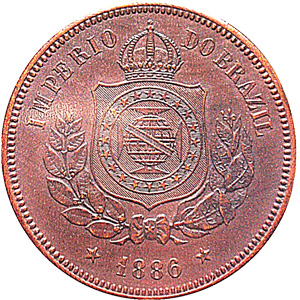 Anverso de 100 réis (1886) - 1841-1889 Ensaios e Provas: 2º. Reinado