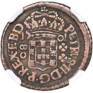 Anverso R 80-4 vinténs de Pernambuco - P REX E BD