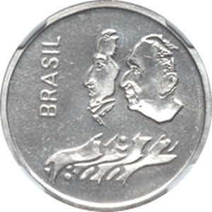 Anverso de 1 cruzeiro (1972) - 1964-1985 Ensaios e Provas: Regime Militar