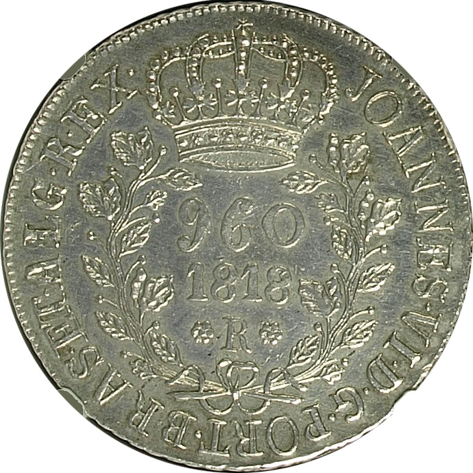 Anverso de 960 réis (1818) - 1818-1822 Patacas, Casa da Moeda do Rio - Prata