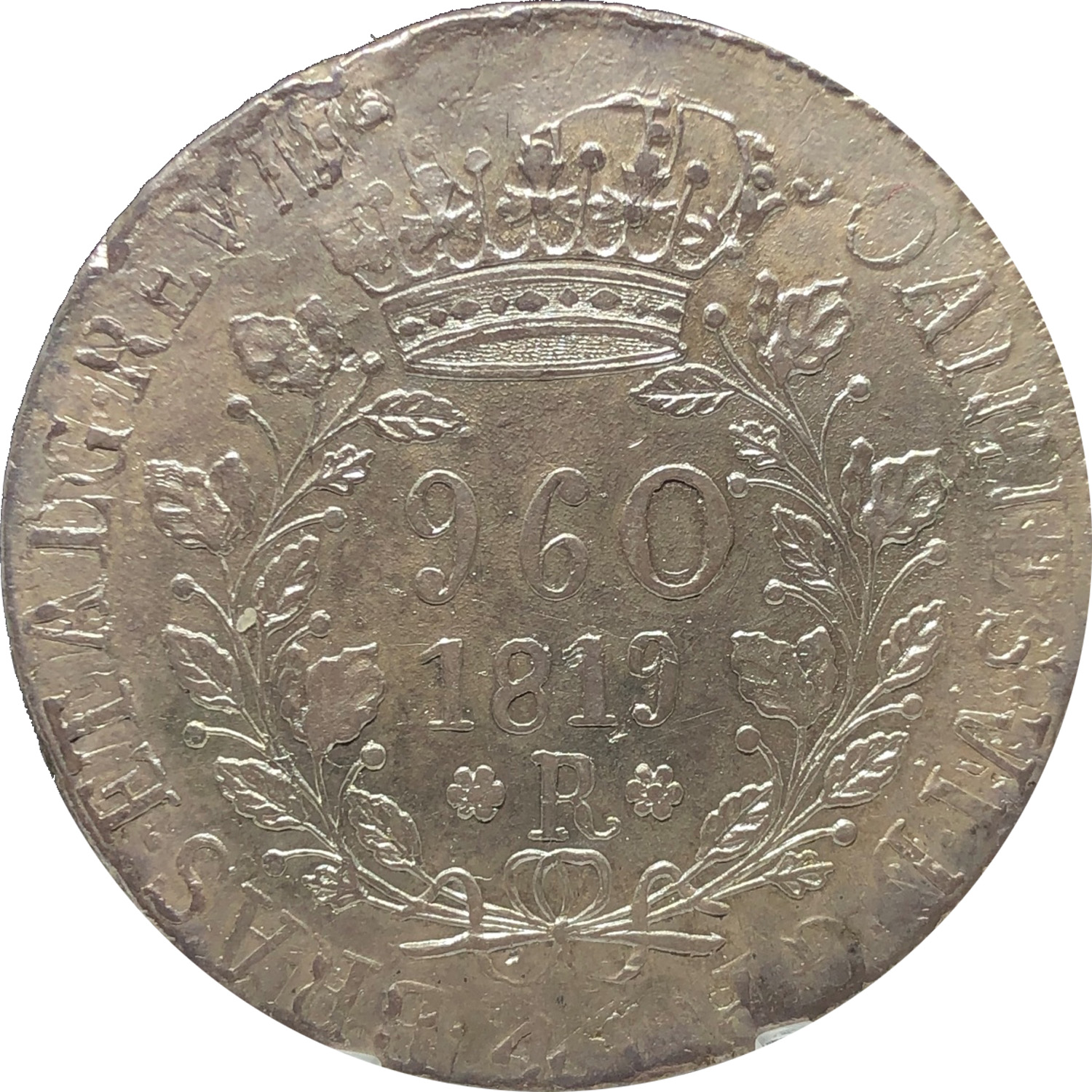 Anverso de 960 réis (1819) - 1818-1822 Patacas, Casa da Moeda do Rio - Prata